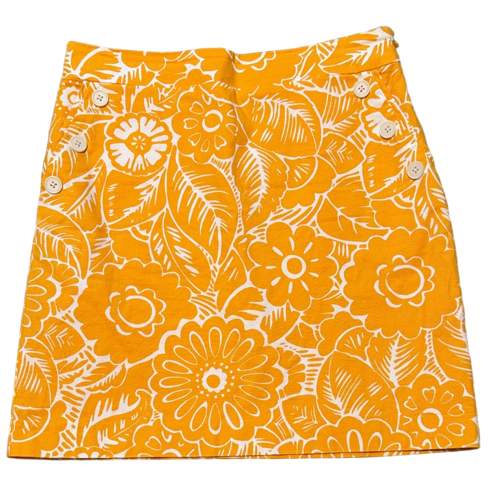 Talbots orange floral skirt sz 4